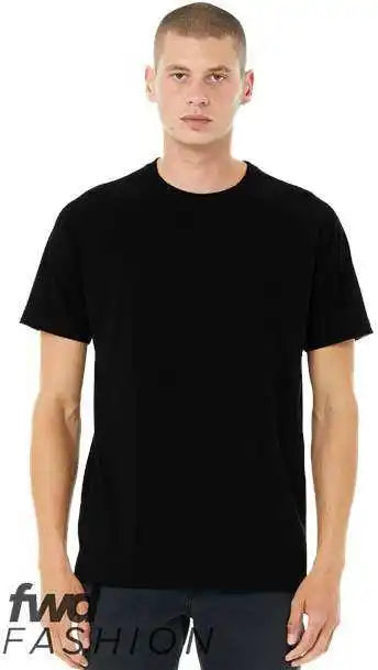 Bella + Canvas 3201 Fwd Fashion Heather Cvc Raglan Tee - Solid Black Blend