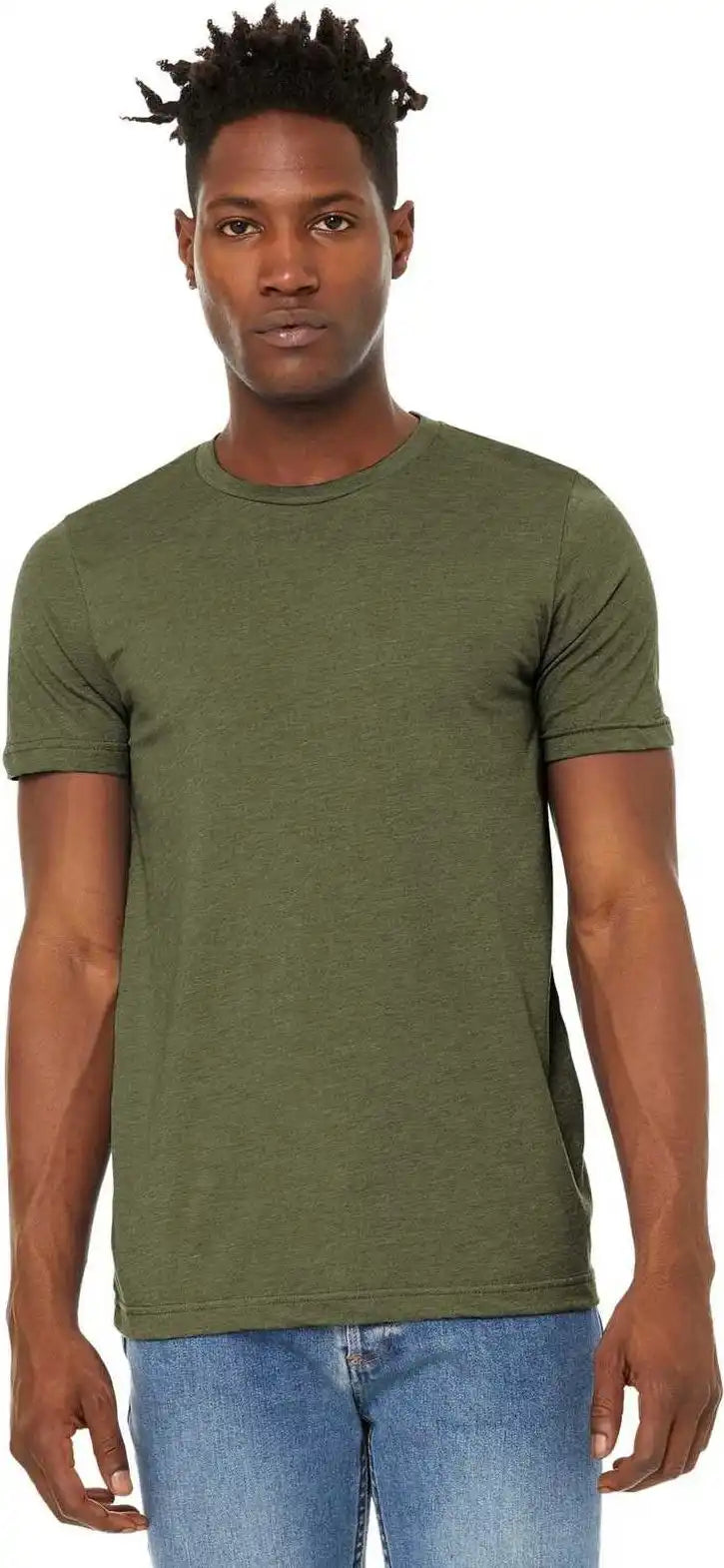Bella + Canvas 3301 Unisex Sueded Tee - Heather Olive