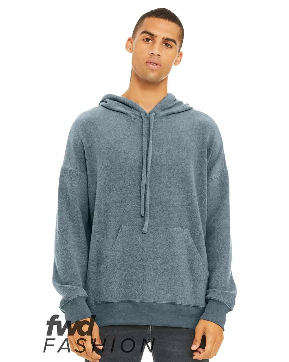 Bella + Canvas 3329c Fwd Fashion Sueded Fleece Hoodie - 3329 - Heather Slate - Adult Xs