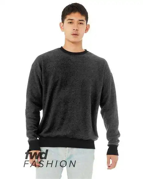 Bella + Canvas 3345 Fwd Fashion Unisex Sueded Drop Shoulder Sweatshirt - Black Heather