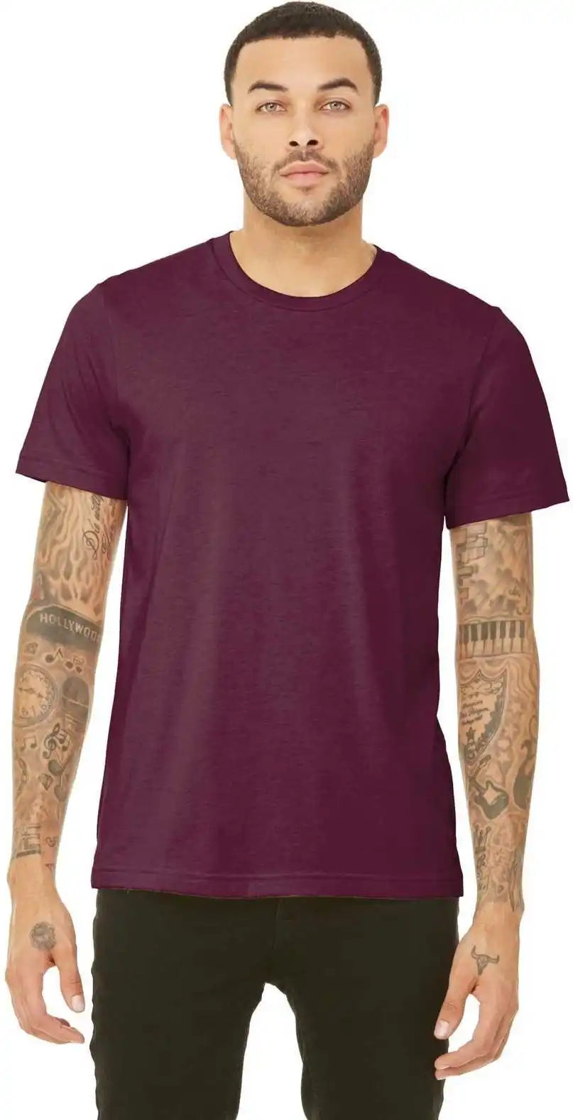 Bella + Canvas 3413 Unisex Triblend Short Sleeve Tee Solid Maroon