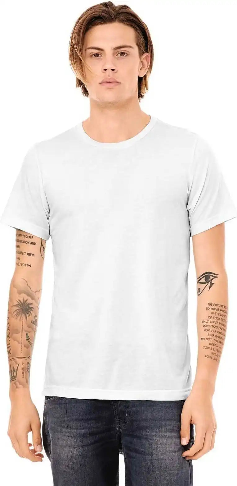 Bella + Canvas 3413 Unisex Triblend Short Sleeve Tee Solid White