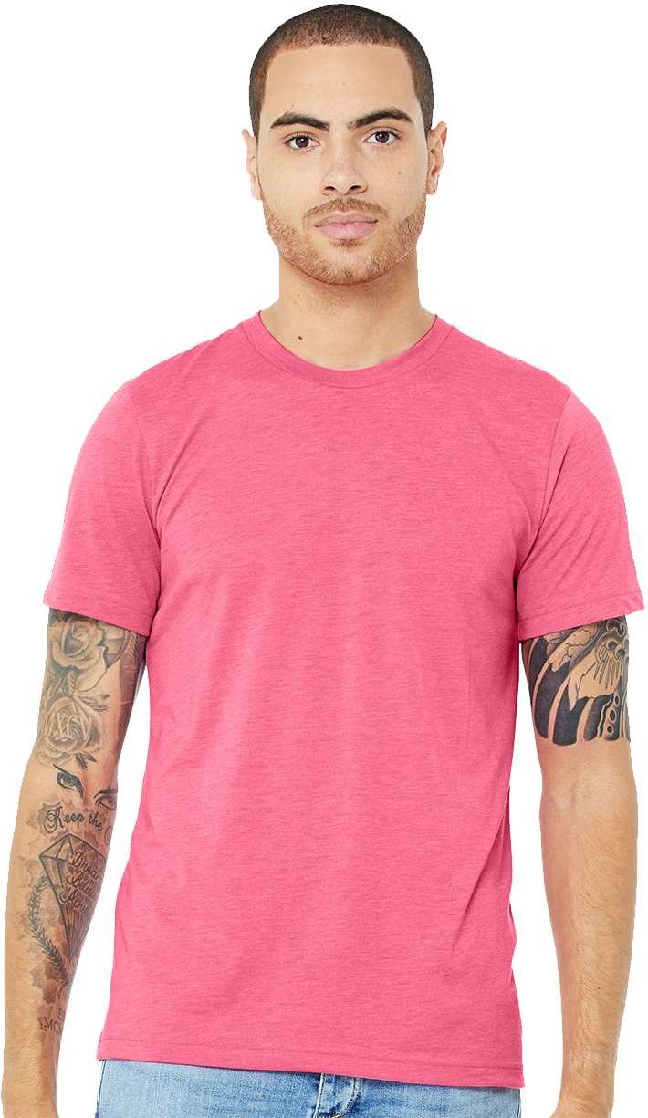 Bella + Canvas 3413 Unisex Triblend Tee - Charity Pink