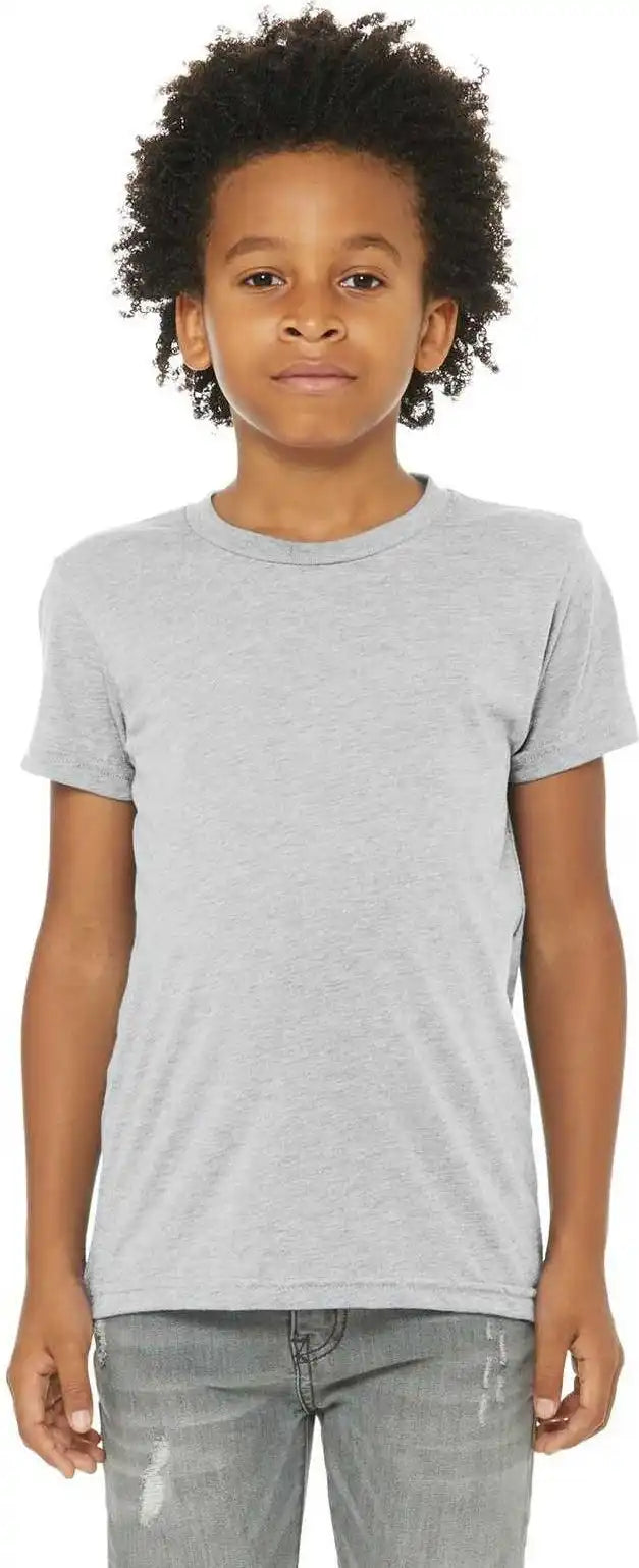 Bella + Canvas 3413y Youth Triblend Short Sleeve Tee Athletic Gray
