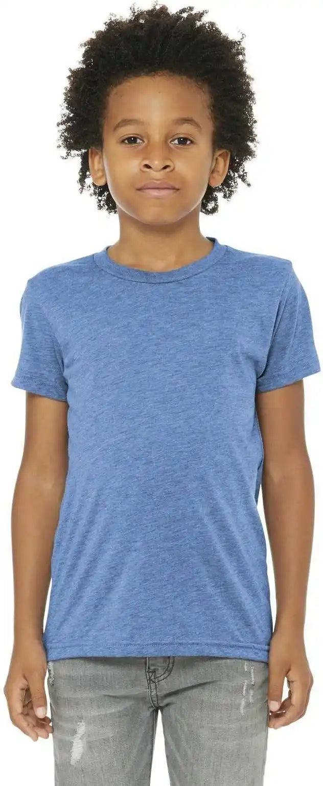 Bella + Canvas 3413y Youth Triblend Short Sleeve Tee Blue