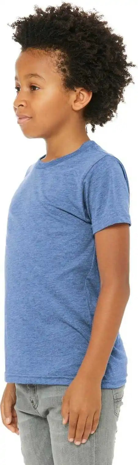 Bella + Canvas 3413y Youth Triblend Short Sleeve Tee Blue