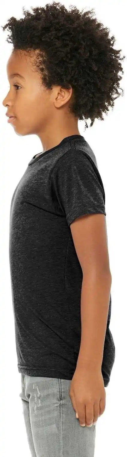 Bella + Canvas 3413y Youth Triblend Short Sleeve Tee Charcoal Black