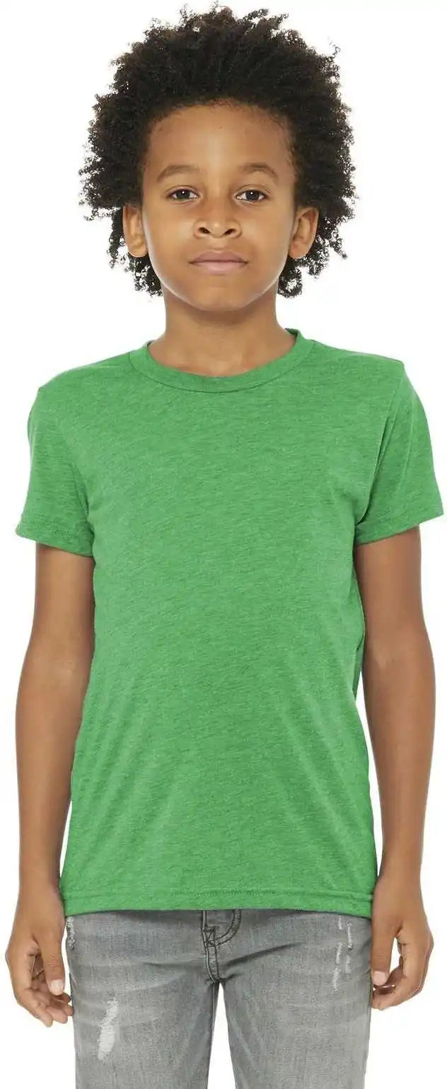 Bella + Canvas 3413y Youth Triblend Short Sleeve Tee Green