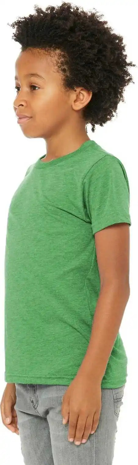 Bella + Canvas 3413y Youth Triblend Short Sleeve Tee Green