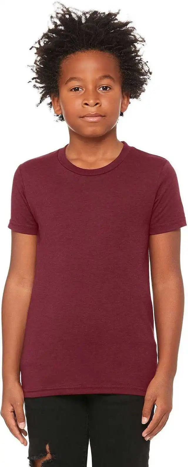Bella + Canvas 3413y Youth Triblend Short Sleeve Tee Maroon