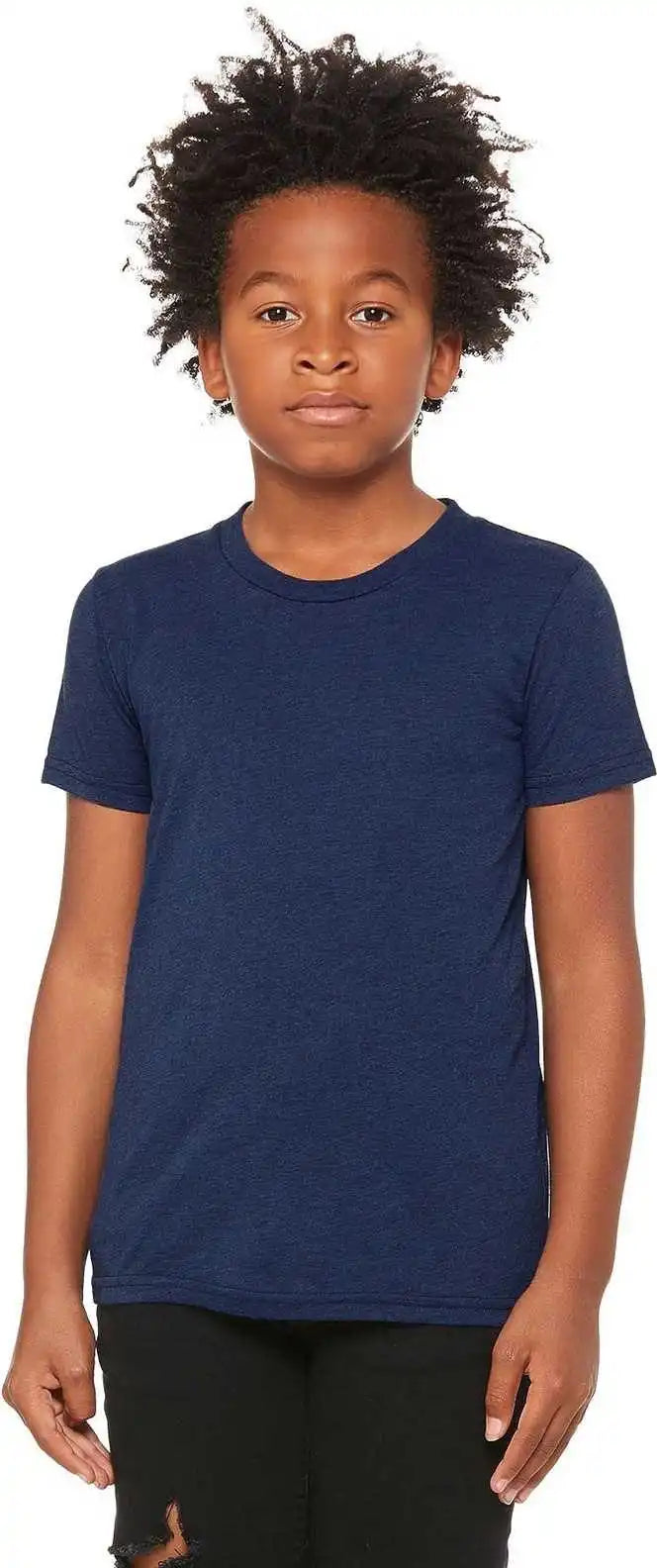 Bella + Canvas 3413y Youth Triblend Short Sleeve Tee - Navy