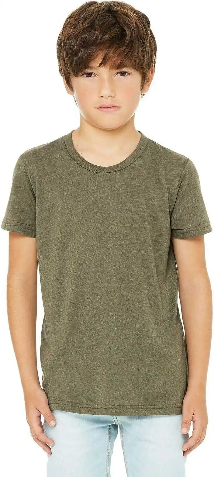 Bella + Canvas 3413y Youth Triblend Short Sleeve Tee Olive