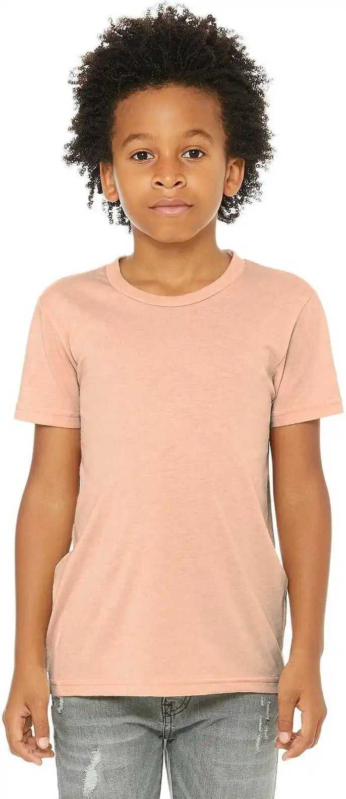 Bella + Canvas 3413y Youth Triblend Short Sleeve Tee Peach