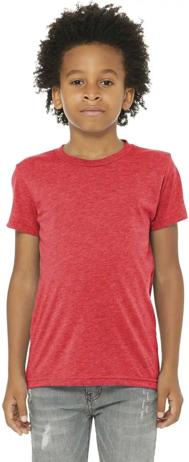 Bella + Canvas 3413y Youth Triblend Short Sleeve Tee - Red