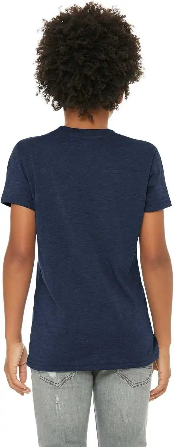 Bella + Canvas 3413y Youth Triblend Short Sleeve Tee Solid Navy