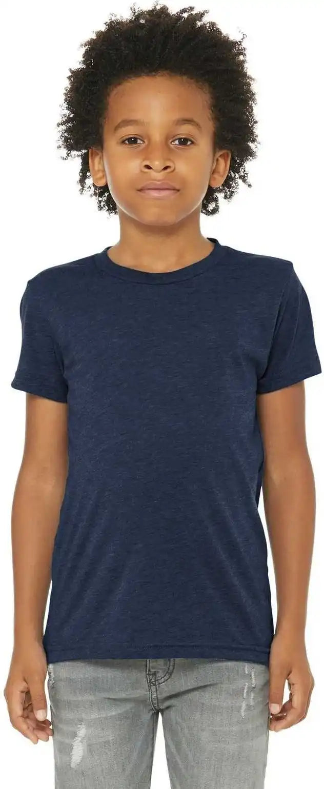 Bella + Canvas 3413y Youth Triblend Short Sleeve Tee Solid Navy
