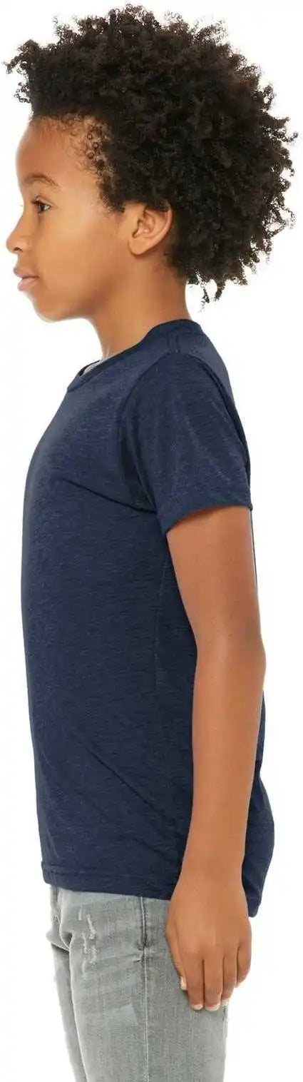 Bella + Canvas 3413y Youth Triblend Short Sleeve Tee Solid Navy