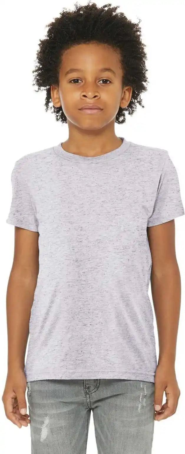 Bella + Canvas 3413y Youth Triblend Short Sleeve Tee White Fleck