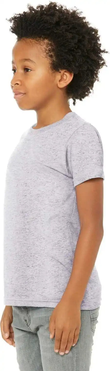 Bella + Canvas 3413y Youth Triblend Short Sleeve Tee White Fleck