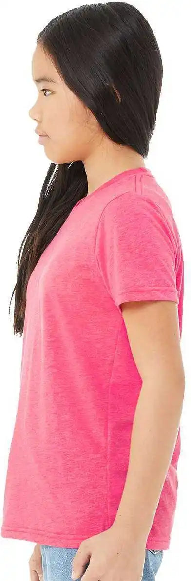 Bella + Canvas 3413y Youth Triblend Tee Charity Pink