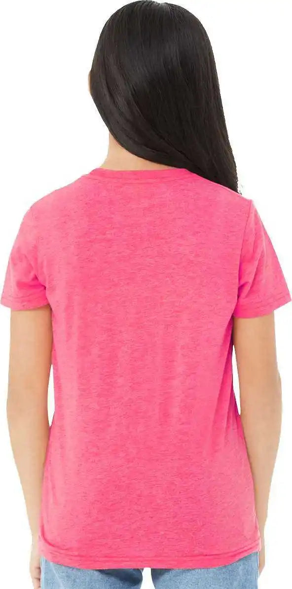 Bella + Canvas 3413y Youth Triblend Tee Charity Pink