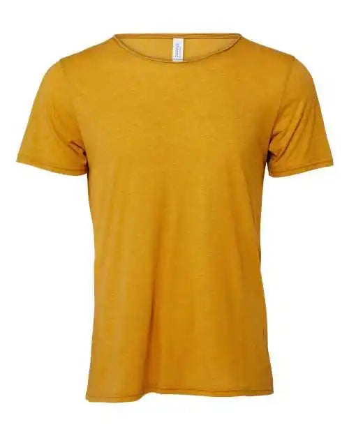 Bella + Canvas 3414 Fwd Fashion Unisex Triblend Raw Neck Tee - Mustard