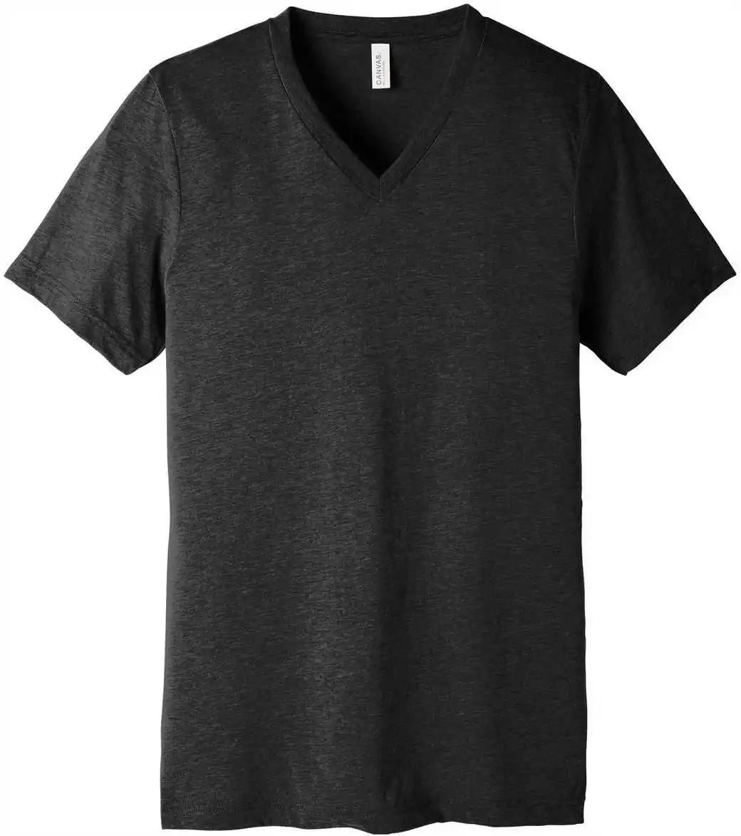 Bella + Canvas 3415 Unisex Triblend Short Sleeve v Neck Tee Charcoal Black