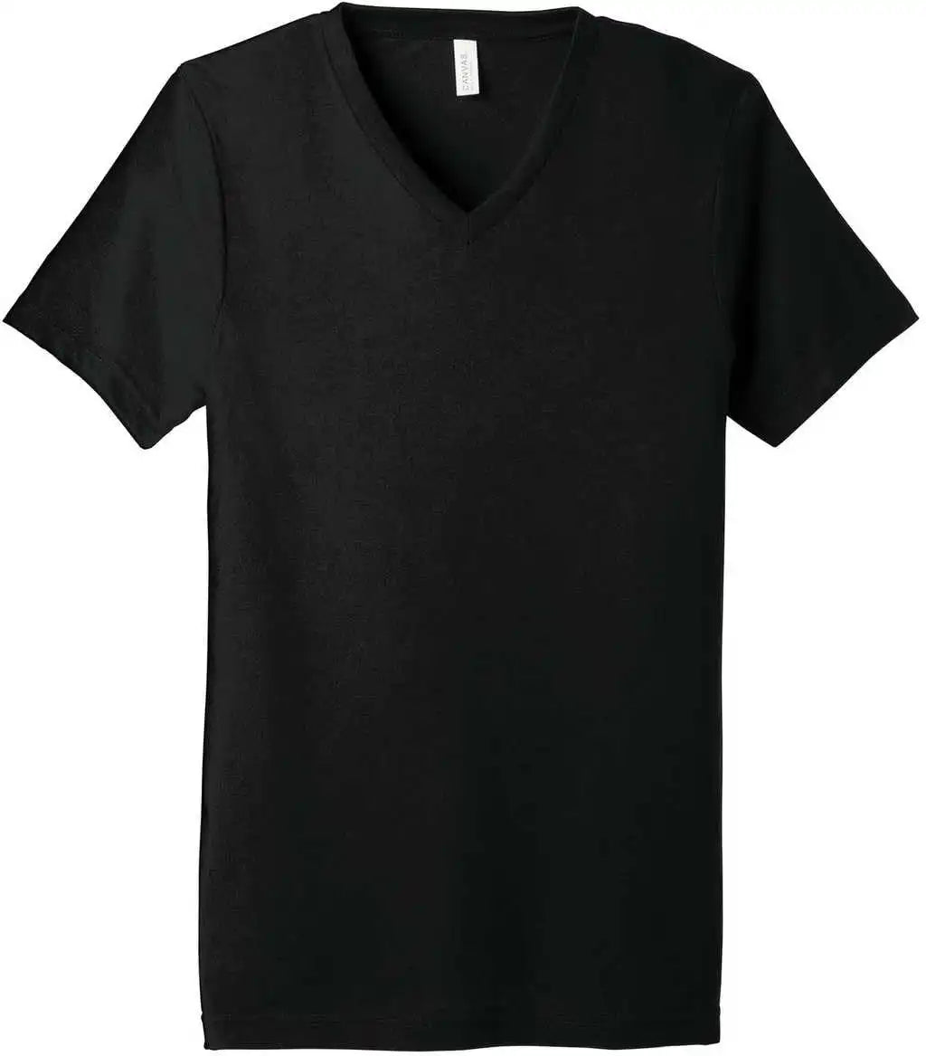 Bella + Canvas 3415 Unisex Triblend Short Sleeve v Neck Tee Solid Black