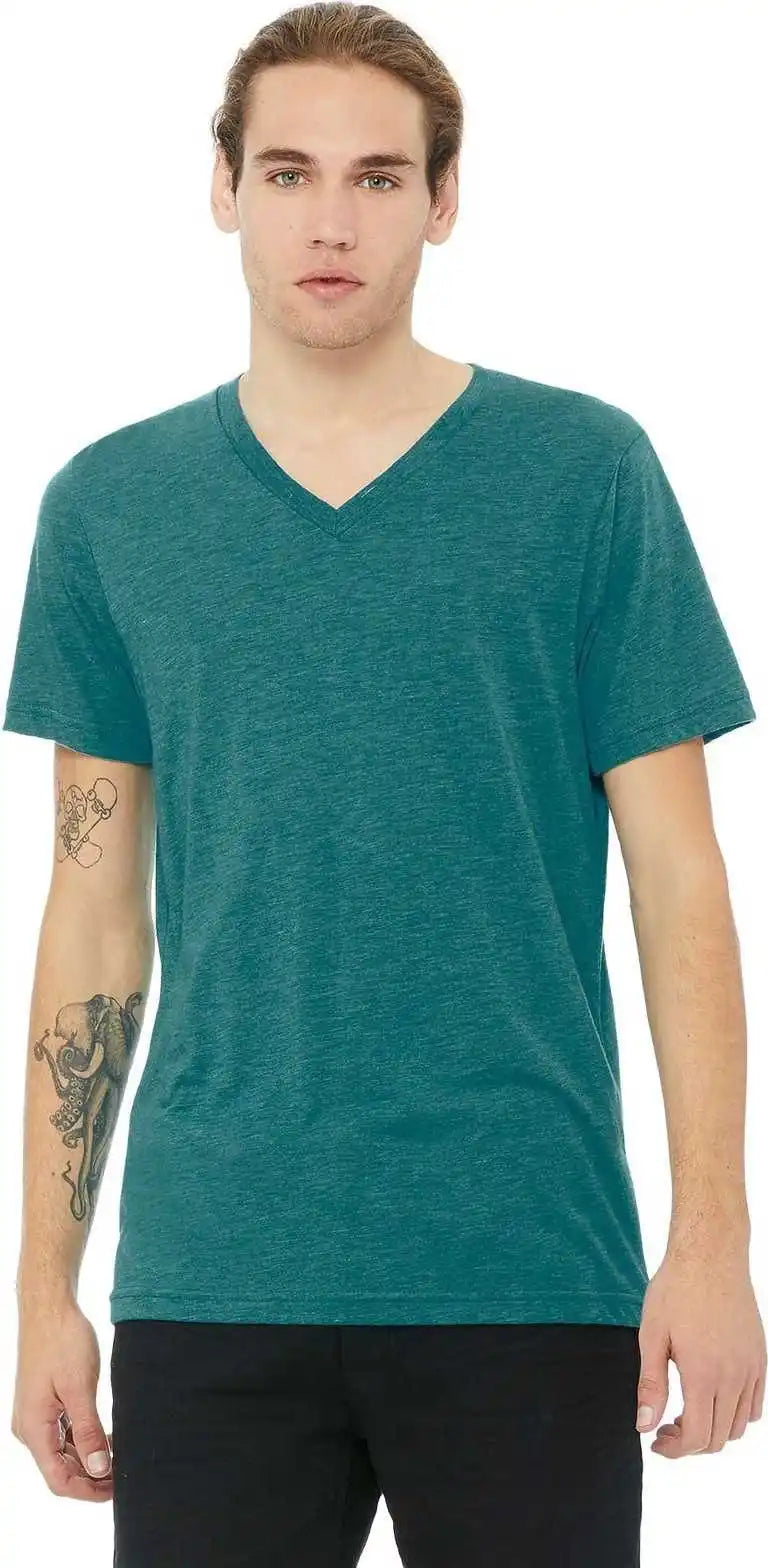 Bella + Canvas 3415 Unisex Triblend Short Sleeve v Neck Tee Teal