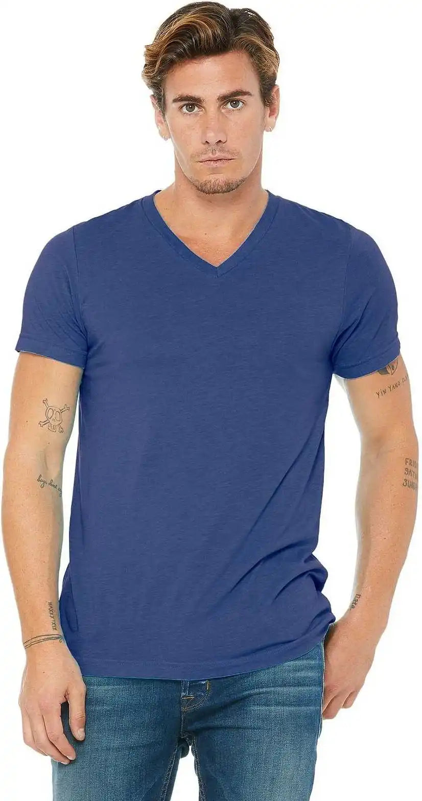 Bella + Canvas 3415 Unisex Triblend Short Sleeve v Neck Tee True Royal