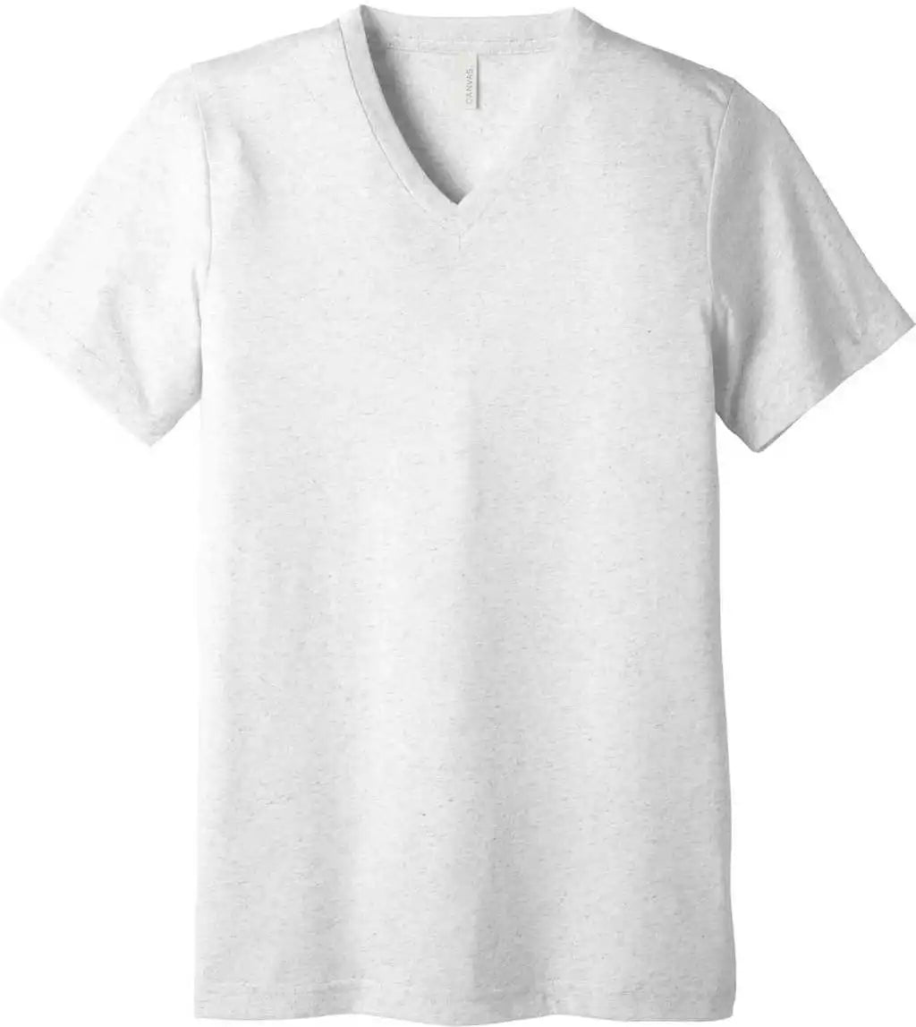 Bella + Canvas 3415 Unisex Triblend Short Sleeve V-neck Tee - White Fleck