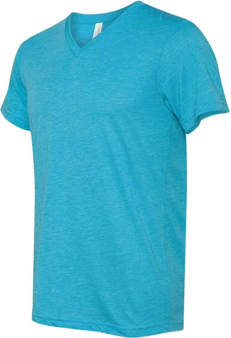 Bella + Canvas 3415c Triblend V-neck Short Sleeve Tee - 3415 - Aqua - Adult Xs