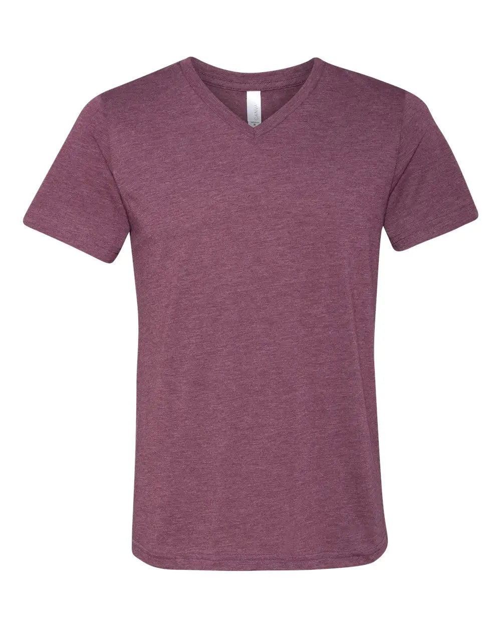 Bella + Canvas 3415c Triblend V-neck Short Sleeve Tee - 3415 - Maroon - Adult Xs