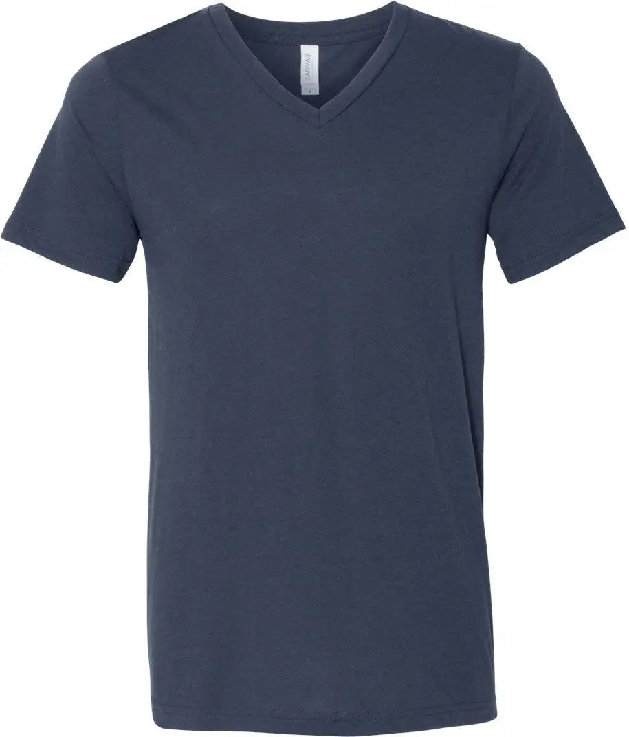 Bella + Canvas 3415c Triblend V-neck Short Sleeve Tee - 3415 - Solid Navy - Adult Xs
