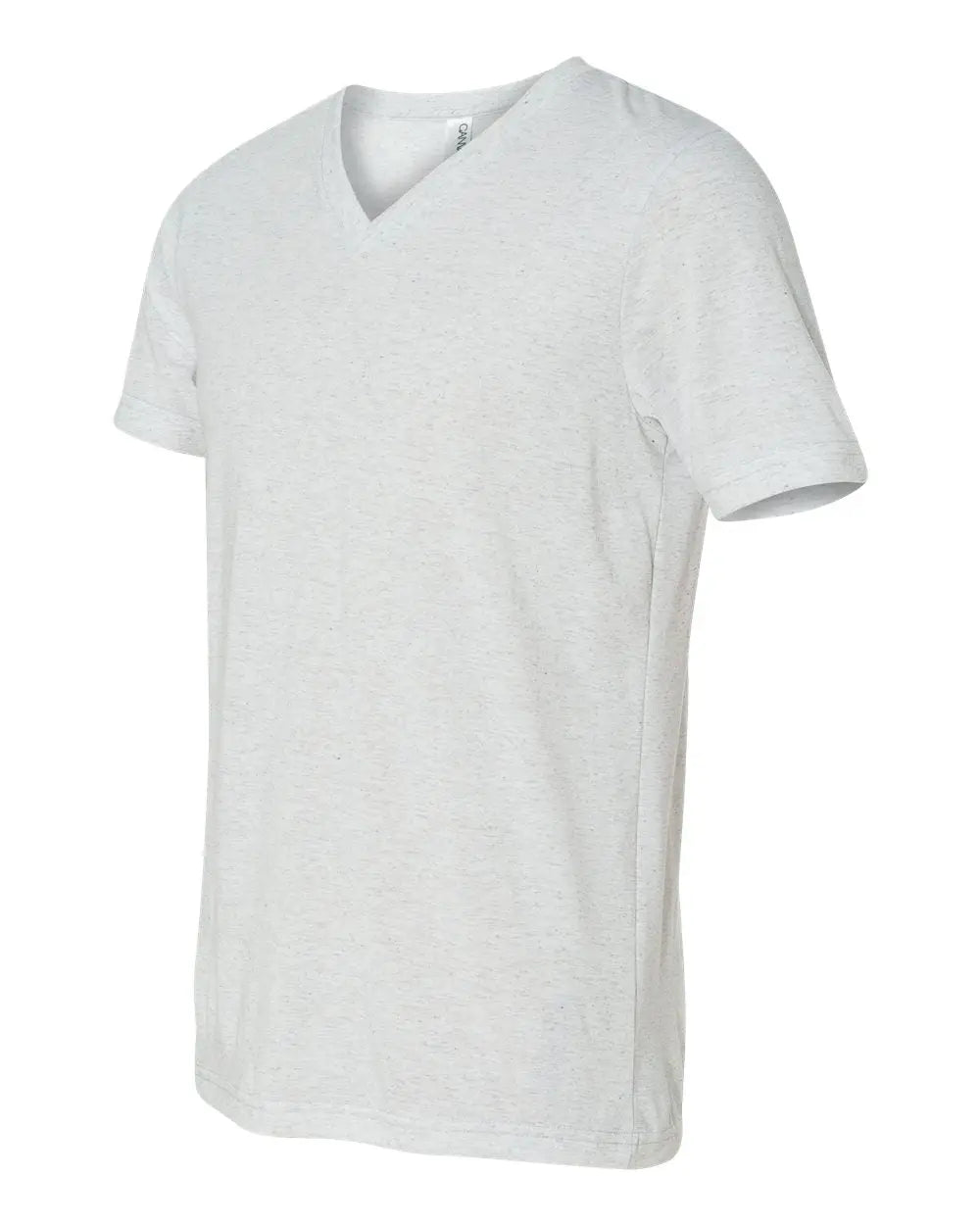 Bella + Canvas 3415c Triblend V-neck Short Sleeve Tee - 3415 - White Fleck - Adult Xs