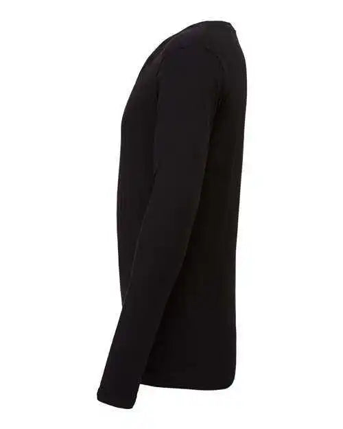 Bella + Canvas 3425 Unisex Long Sleeve V-neck Tee - Black