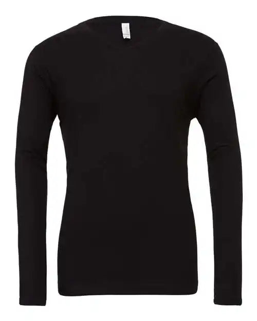 Bella + Canvas 3425 Unisex Long Sleeve V-neck Tee - Black