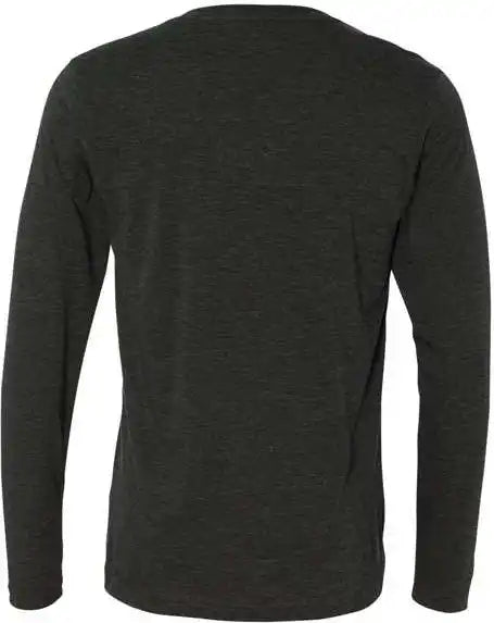 Bella + Canvas 3425 Unisex Long Sleeve V-neck Tee - Charcoal Black Triblend