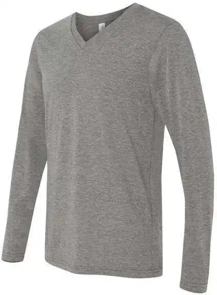 Bella + Canvas 3425 Unisex Long Sleeve V-neck Tee - Grey Triblend