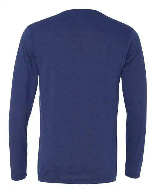 Bella + Canvas 3425 Unisex Long Sleeve v Neck Tee Navy Triblend