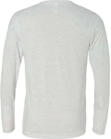 Bella + Canvas 3425 Unisex Long Sleeve V-neck Tee - White Fleck Triblend