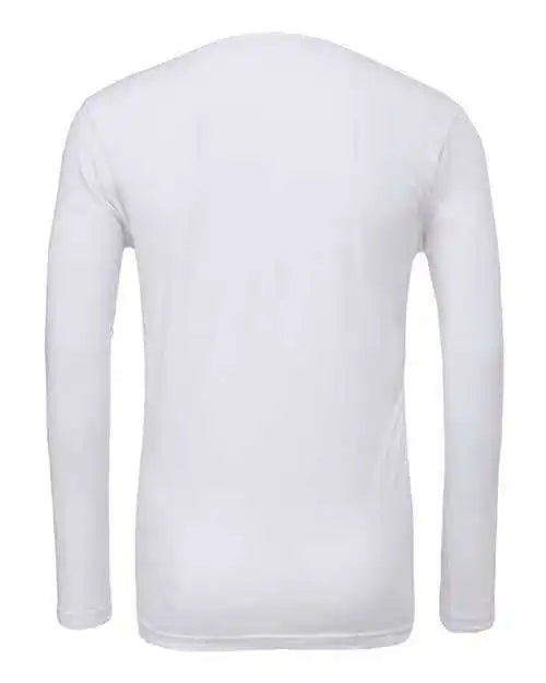Bella + Canvas 3425 Unisex Long Sleeve V-neck Tee - White