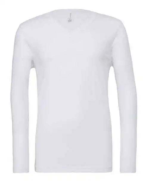 Bella + Canvas 3425 Unisex Long Sleeve V-neck Tee - White