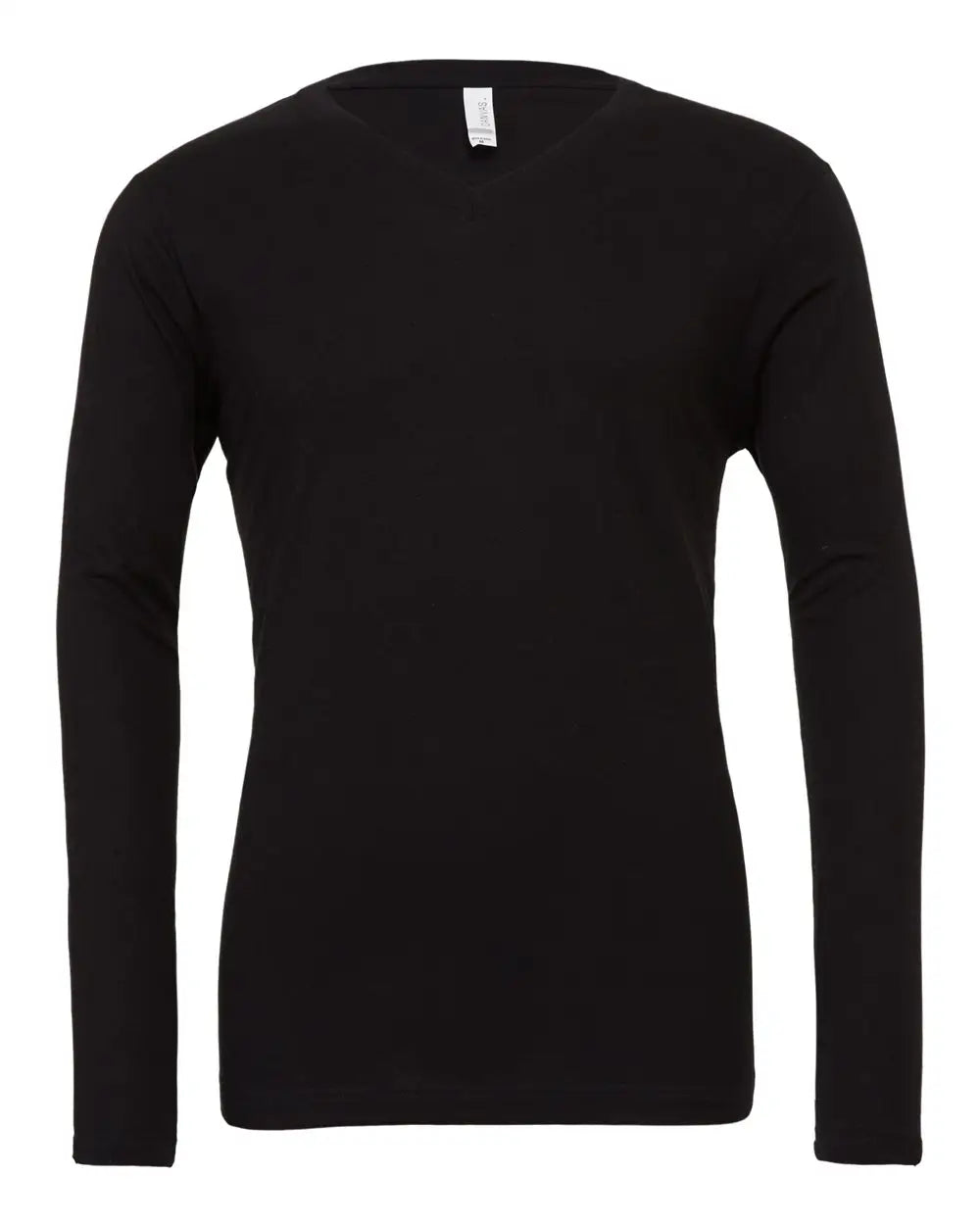 Bella + Canvas 3425c Long Sleeve V-neck Tee - 3425 - Black - Adult Xs