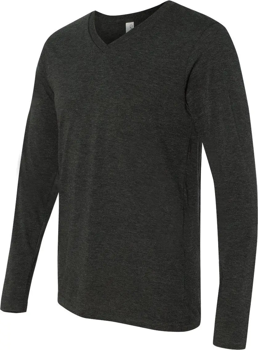Bella + Canvas 3425c Long Sleeve V-neck Tee - 3425 - Charcoal Black Triblend - Adult Xs