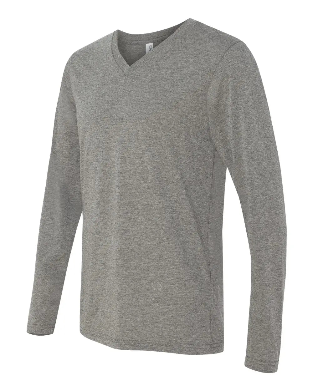 Bella + Canvas 3425c Long Sleeve V-neck Tee - 3425 - Gray Triblend - Adult Xs