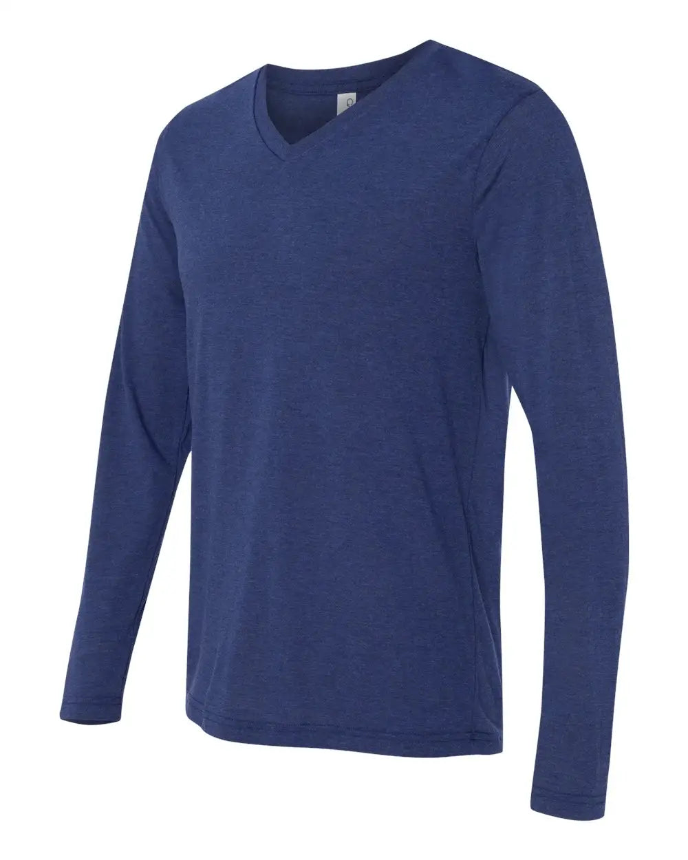 Bella + Canvas 3425c Long Sleeve V-neck Tee - 3425 - Navy Triblend - Adult Xs