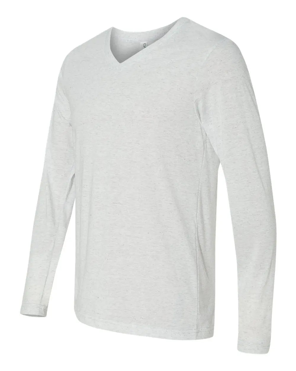Bella + Canvas 3425c Long Sleeve V-neck Tee - 3425 - White Fleck Triblend - Adult Xs