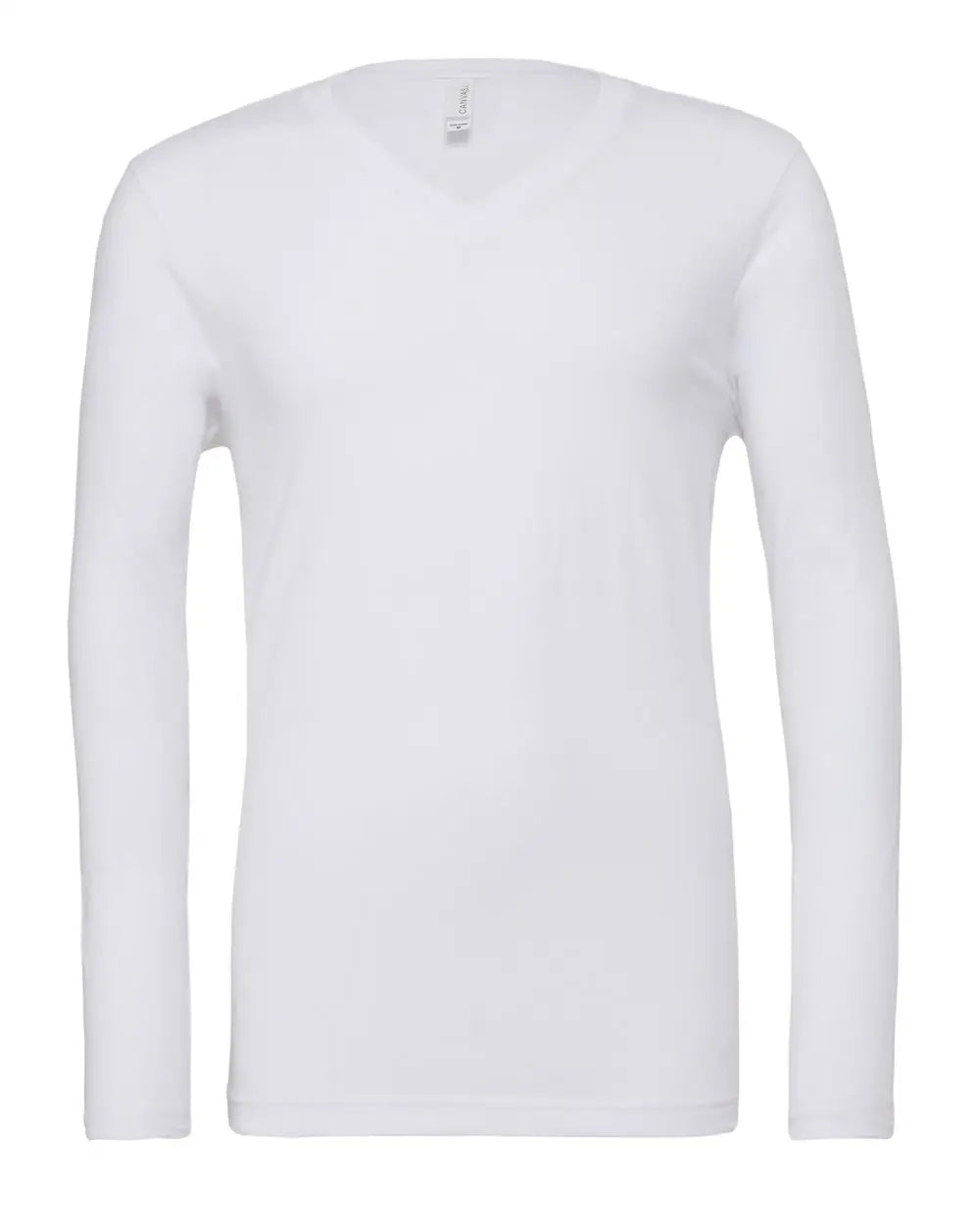 Bella + Canvas 3425c Long Sleeve V-neck Tee - 3425 - White