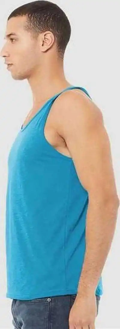 Bella + Canvas 3480cvc Heather Cvc Tank Neon Blue